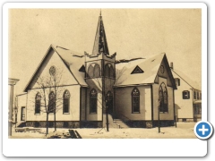 Medford Baptist Church in snow