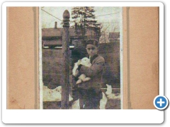 Lbanon - Boy with rabbit in front of the CRR Depot - c 1910