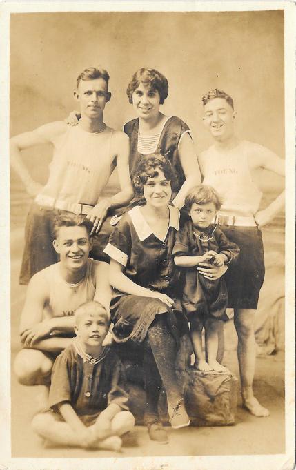 Atlantic City - A mostly happy family at the shore - c 1910s or early 20s