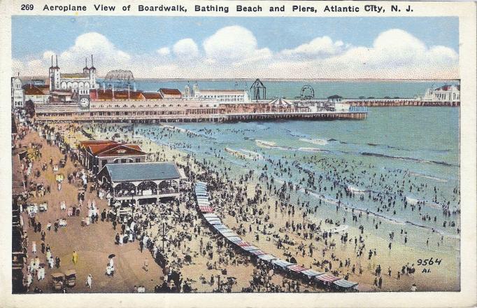Atlantic City - An aerial view of the Boardwalk - maybe 1930s