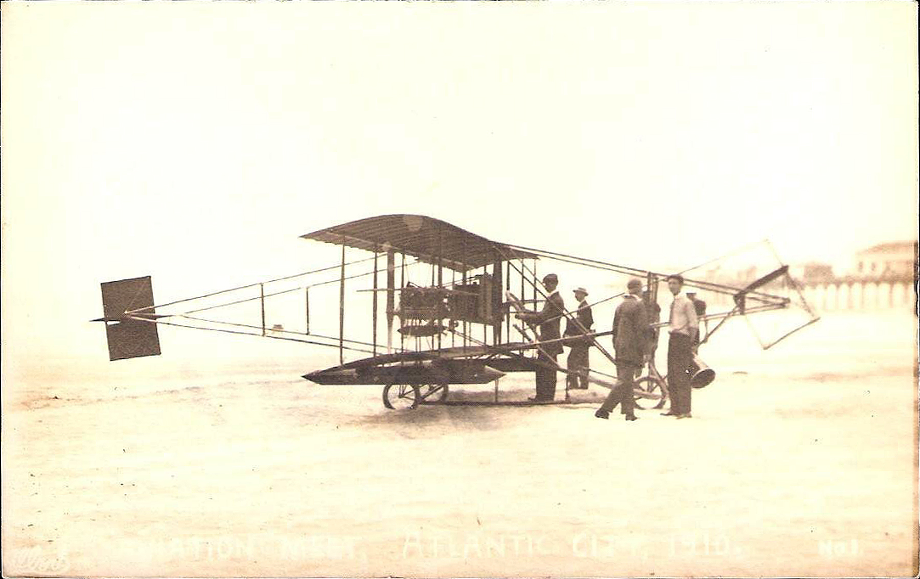 Atlantic City - Apparently a moment from the 1910 Aviation Meet - 1910