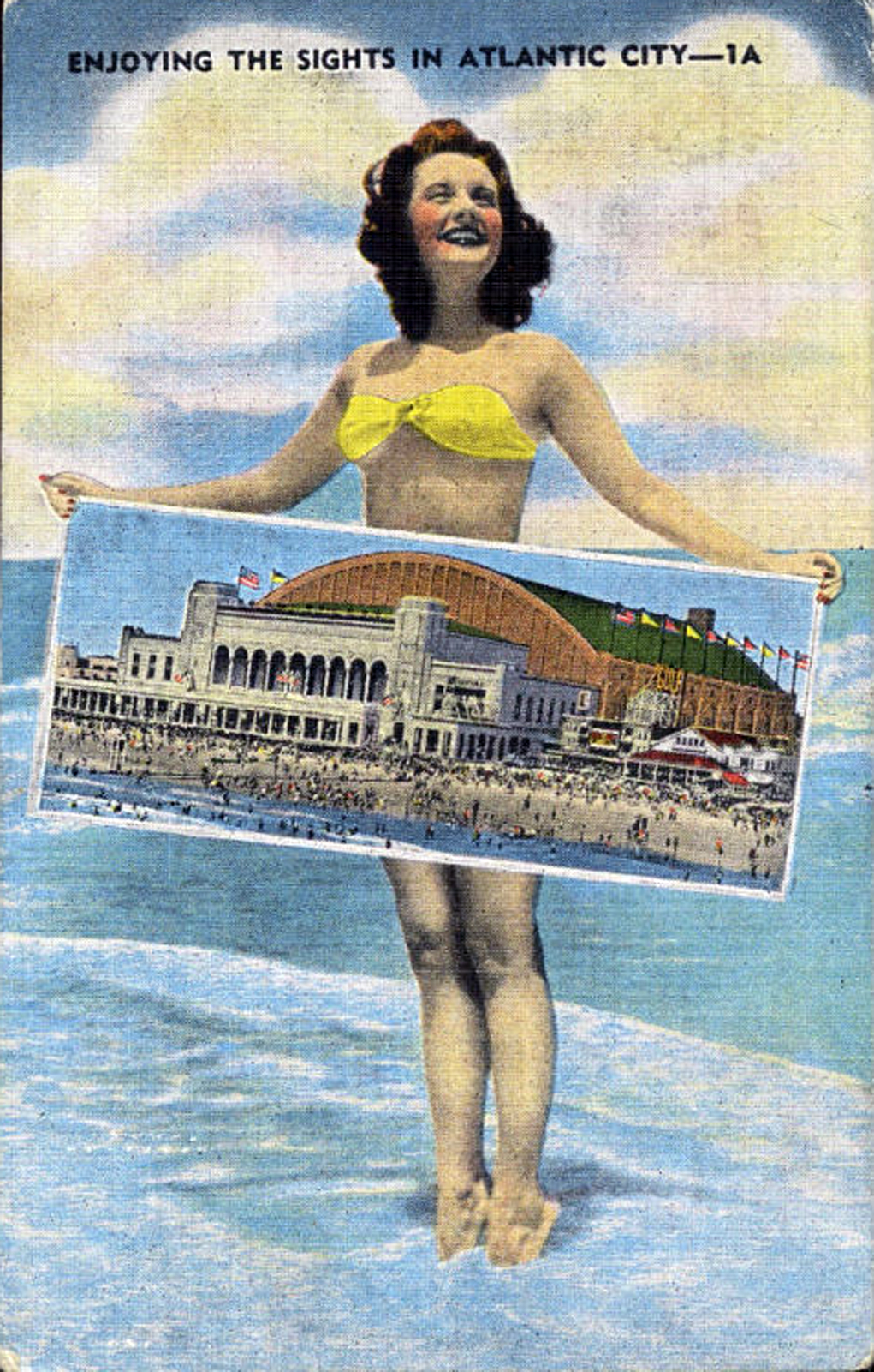 Atlantic City - Bathing Beauty with Convntion Center Picture - 1920s