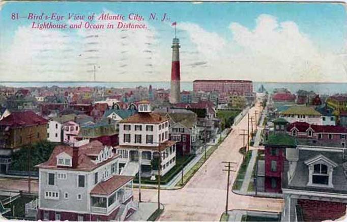 Atlantic City - Birds eye view of part of town - 1920s