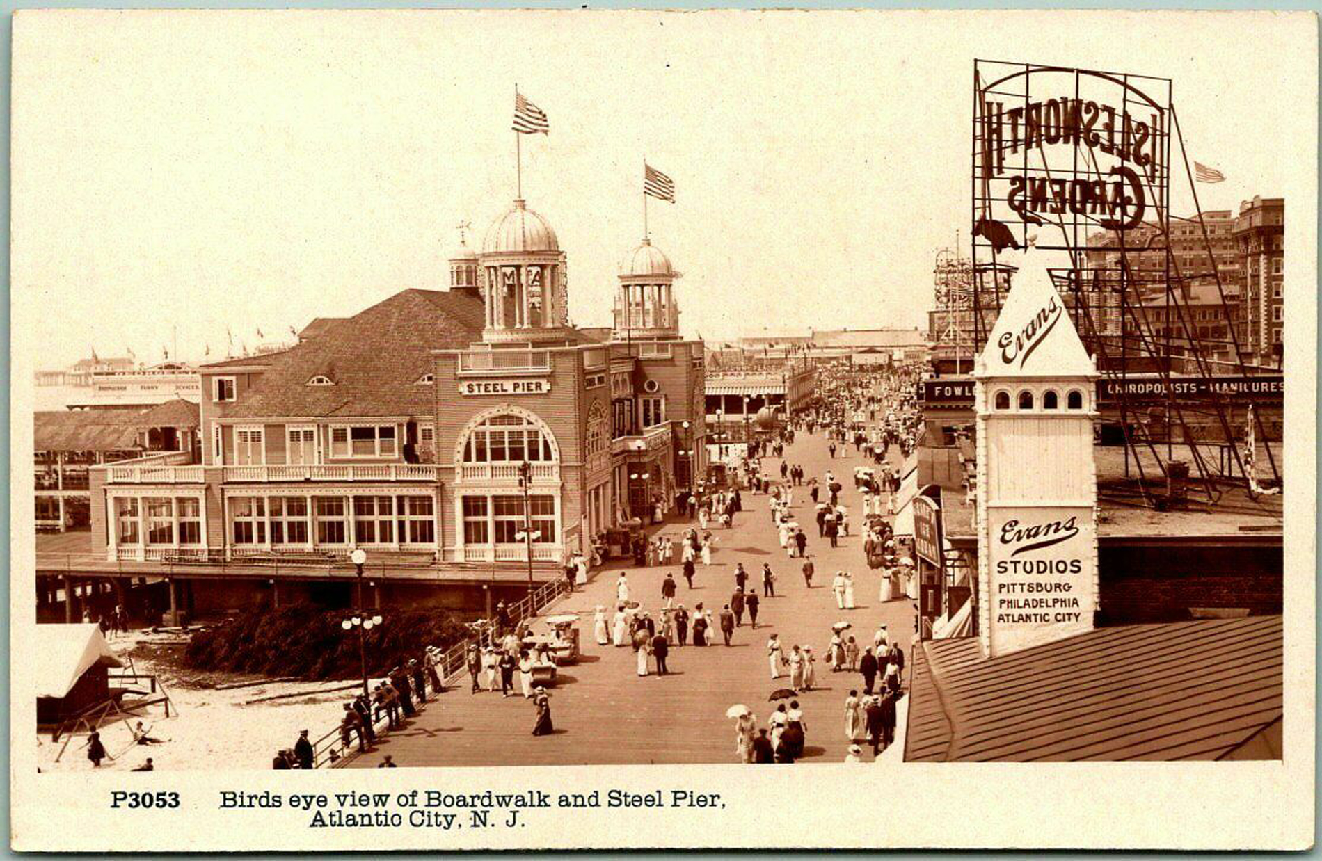 Atlantic City - Boardwalk - Steel Pier - Businesses - Rubins Post Card Store - c 1910