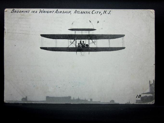 Atlantic City - Brookins prsumably the pilots surname in a Wright Airship - 1910