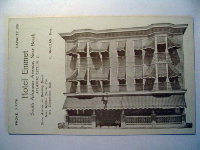 Atlantic City - Hotel Emmet - c 1910