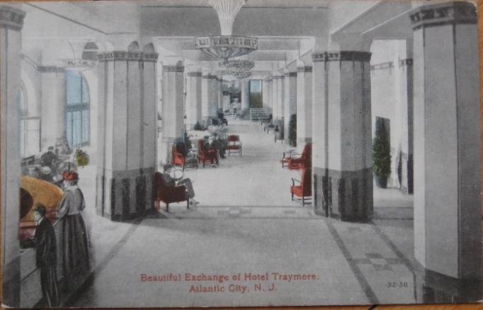 Atlantic City - Interior view of public space at the Hotel Traynore - 1915