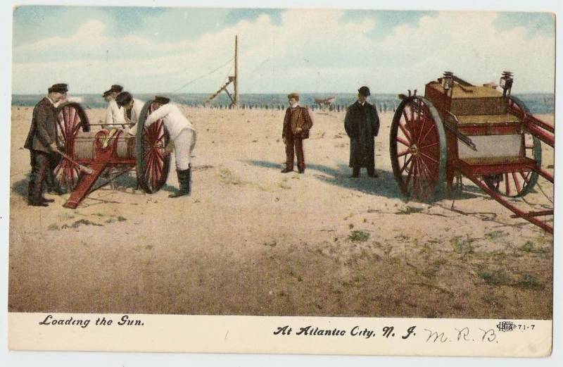 Atlantic City - Lifesaving crew and gun - 1909