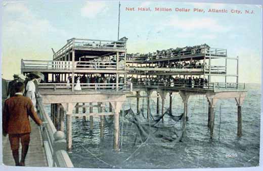 Atlantic City - Netting Fish at Million Dollar Pier
