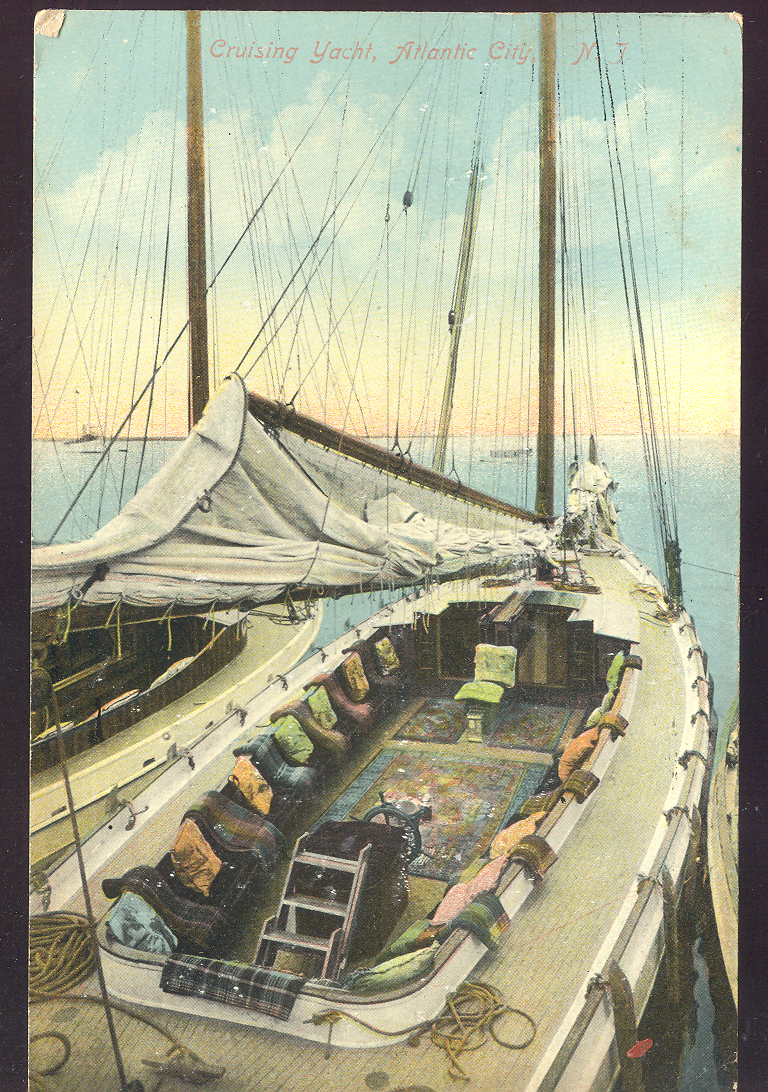 Atlantic City - On board a yacht - c 1910