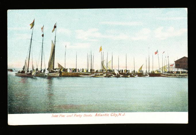 Atlantic City - Party boats at Inlet Pier - c 1910
