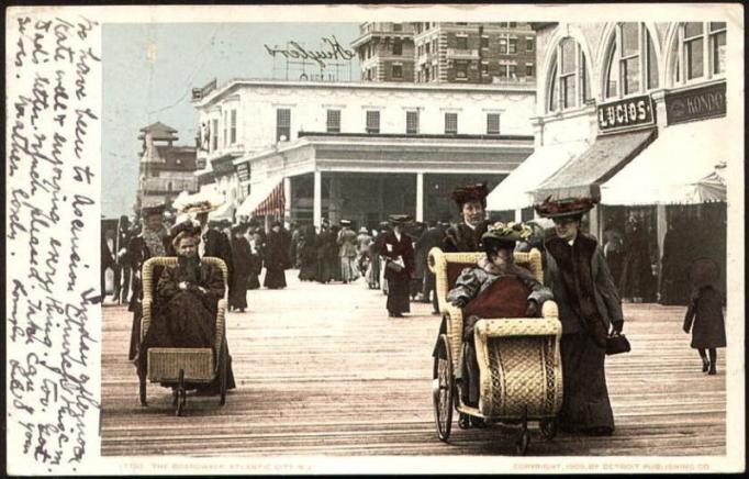 Atlantic City - Rolling Chairs on the Boardwalk - 1906