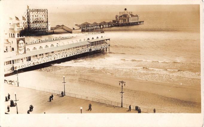 Atlantic City - Steel Pier and George Tilyous Steeplechase and Beach - c 1910