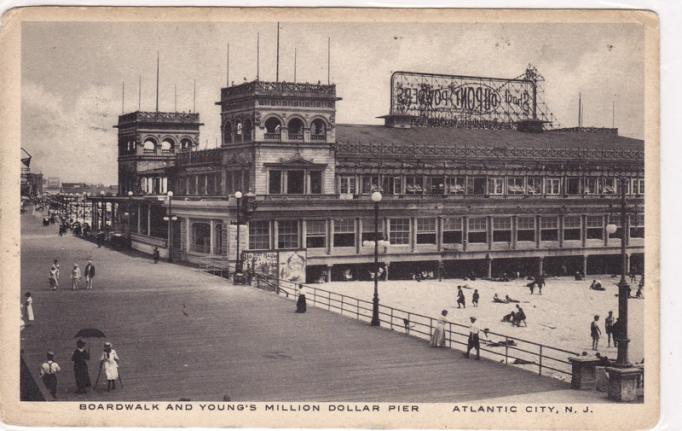 Atlantic City - The Boardwalk amd Youngs Million Dollar Pier - 1919