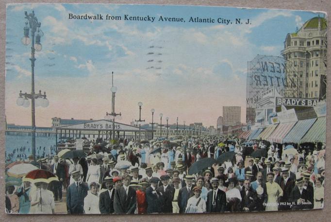 Atlantic City - The Boardwalk from Kentuckey Avenue - 1913