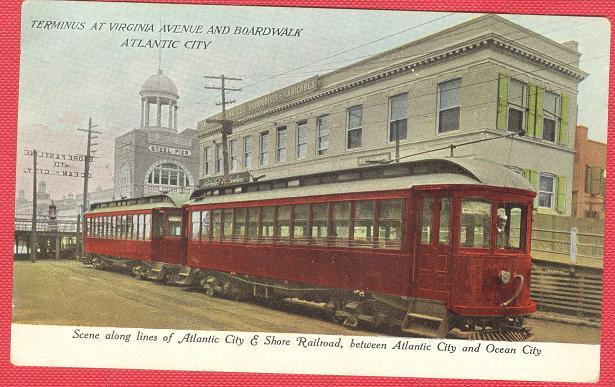 Atlantic City - The Terminus of the Atlantic City and Shore Railroad at Virginia Avenue and the Boardwak