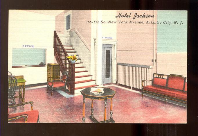 Atlantic City - The foyer of the Hotel Jackson - 1940s