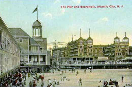 Atlantic City - View of the Pier and the Boardwalk