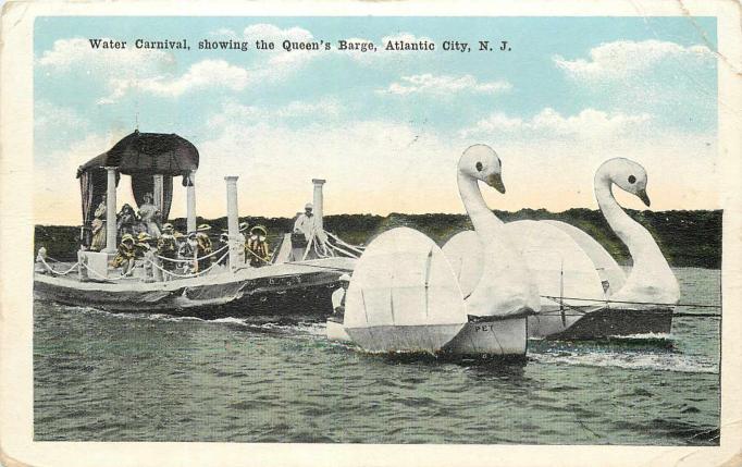Atlantic City - Water Carnival and the Queens Bridge - 1918
