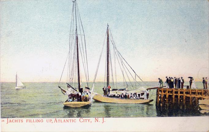 Atlantic City - Yachts filling up - 1906