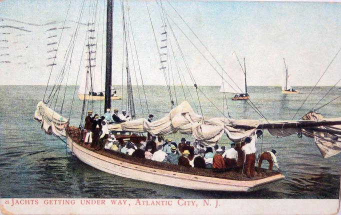 Atlantic City - Yachts getting underway - c 1910