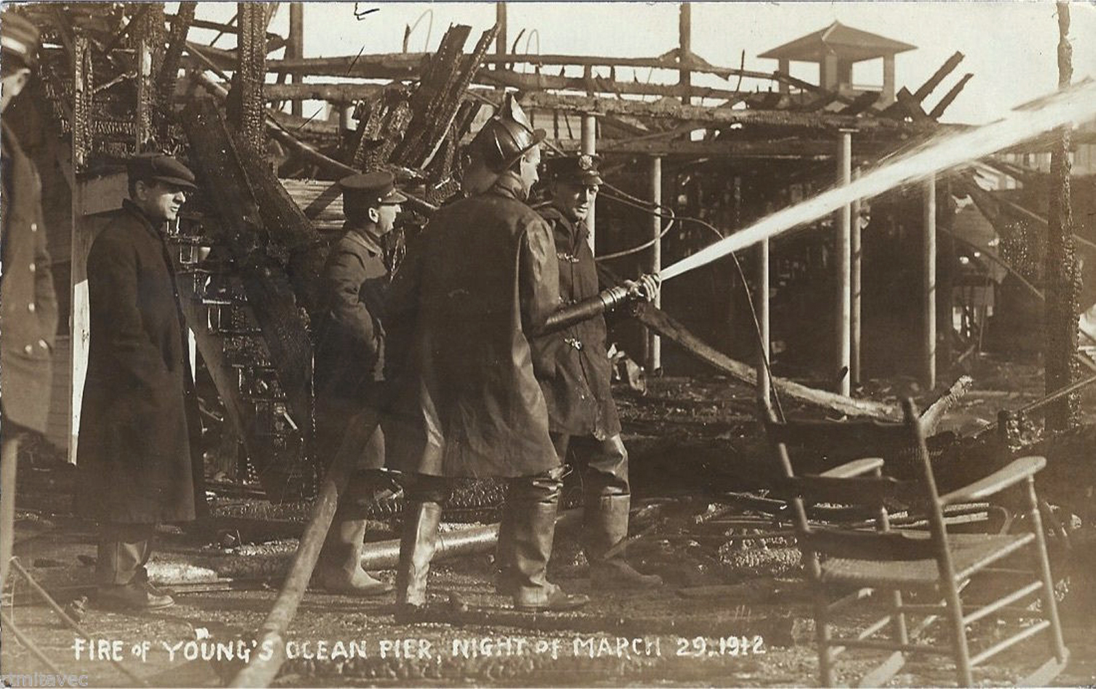 Atlantic City - Youngs Ocean Pier Fire - March 28 - 1912