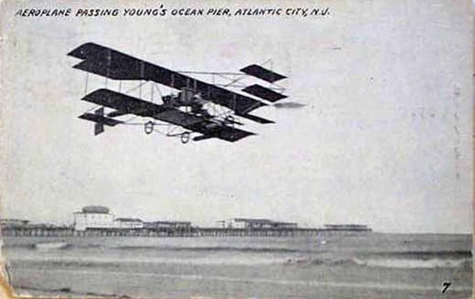 Atlantic City - Youngs Pier with Wright Flyer - c1910