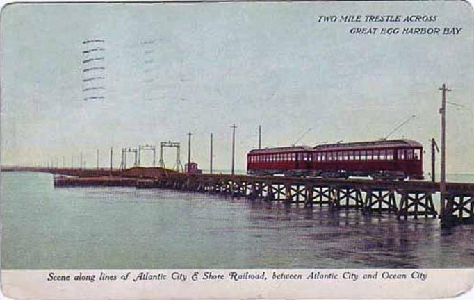 Atlantic City vicinity - Scence at Two Mile Trestle on the Atlantic and Shore Railroad
