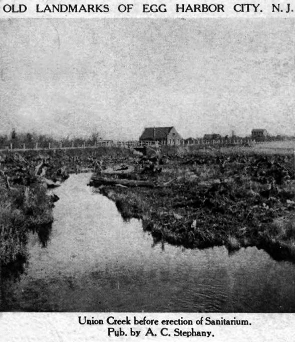 Egg Harbor City - Union Creek before the erection of Smiths Sanitarium and the creation of the serpentine course for the creek - Before 1890