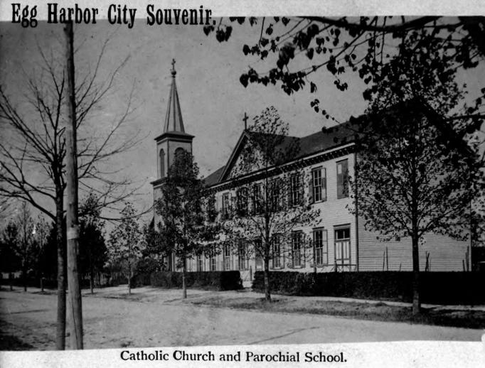 Egg Harbor City - View of the St Nicholas Church and School  - 1905