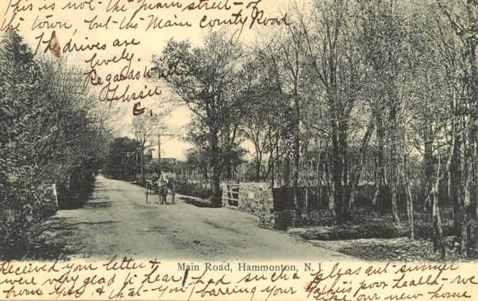 Hammonton - Main Road with horse drawn buggy - 1907
