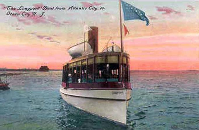 Longport - The Longport boat from Atlantic City to  ocean City - c 1910