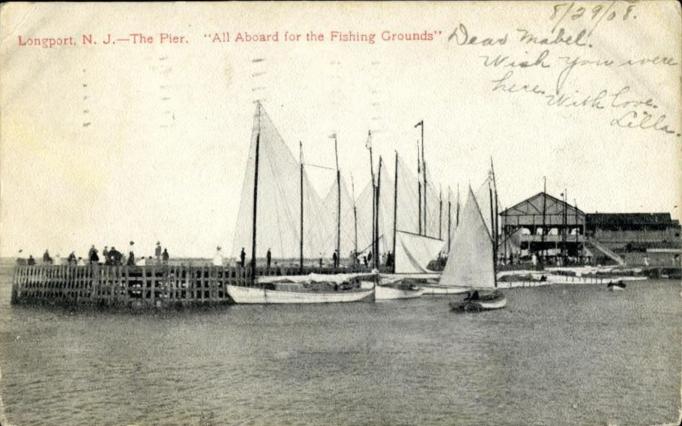 Longport - The pier - All aboard for the fishing grounds - 1908