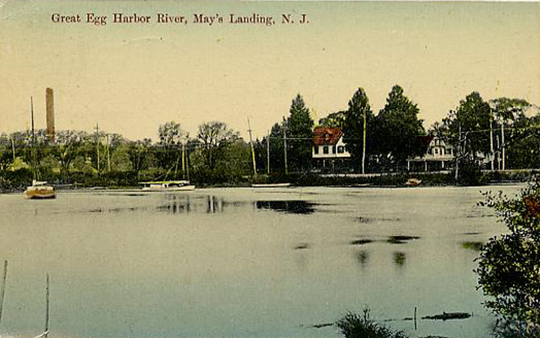 Mays Landing - View of the Great Egg Harbor River - c 1910