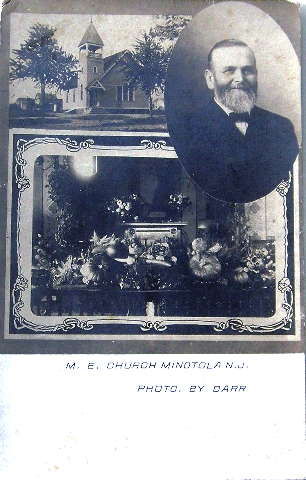 Minotola - ME Church - portrait of pastor - card by Darr