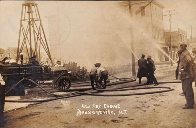 Pleasantville - Early Fire Truck and crew at work