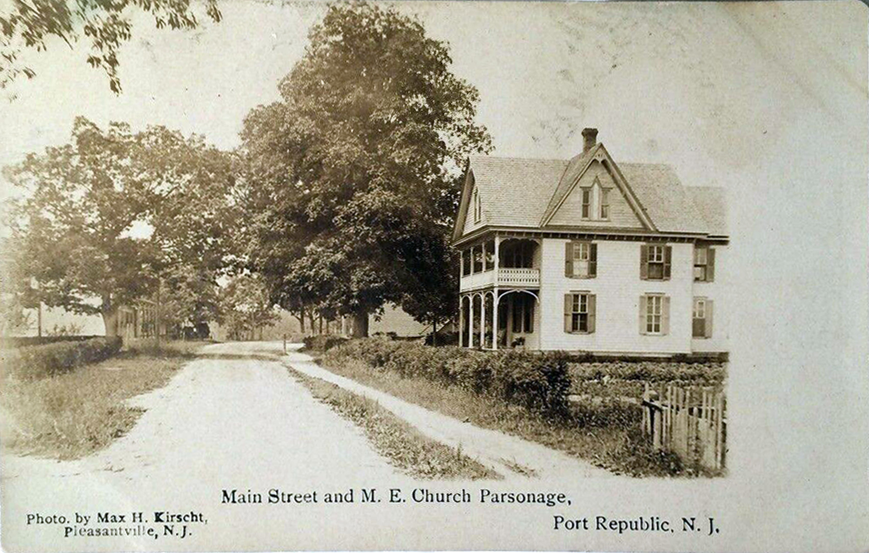 Port Republic - Main Street and Methodist Episcopal Church Parsonage - M H Kirscht - c 1910