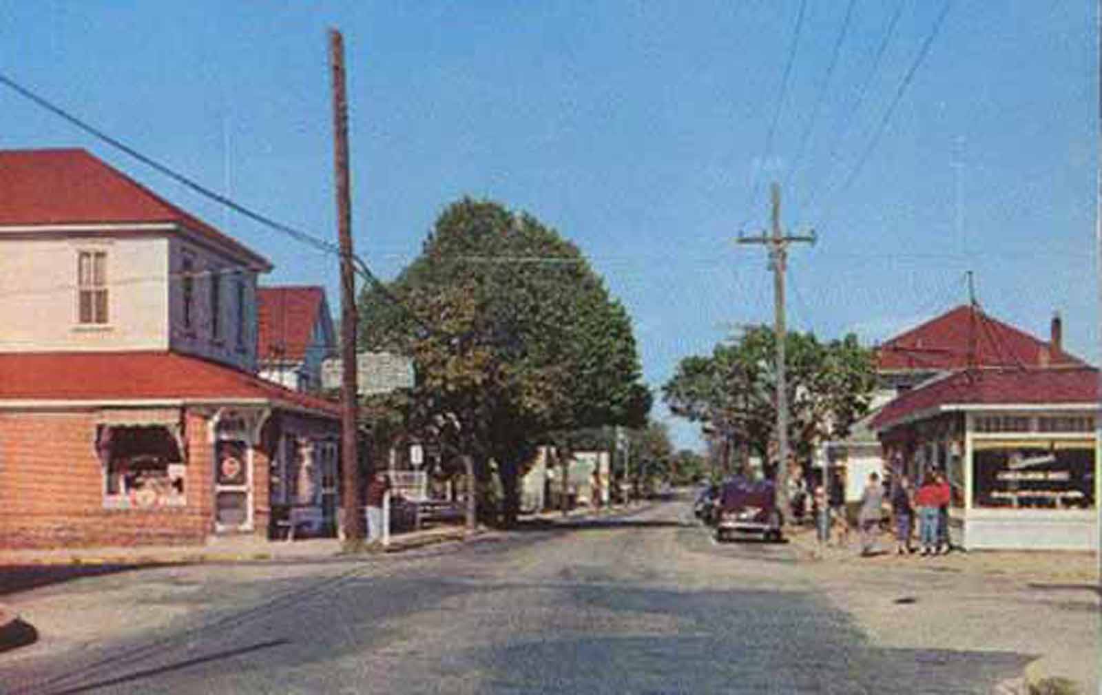 Somers Point - Shore Road from town hall - c 1950