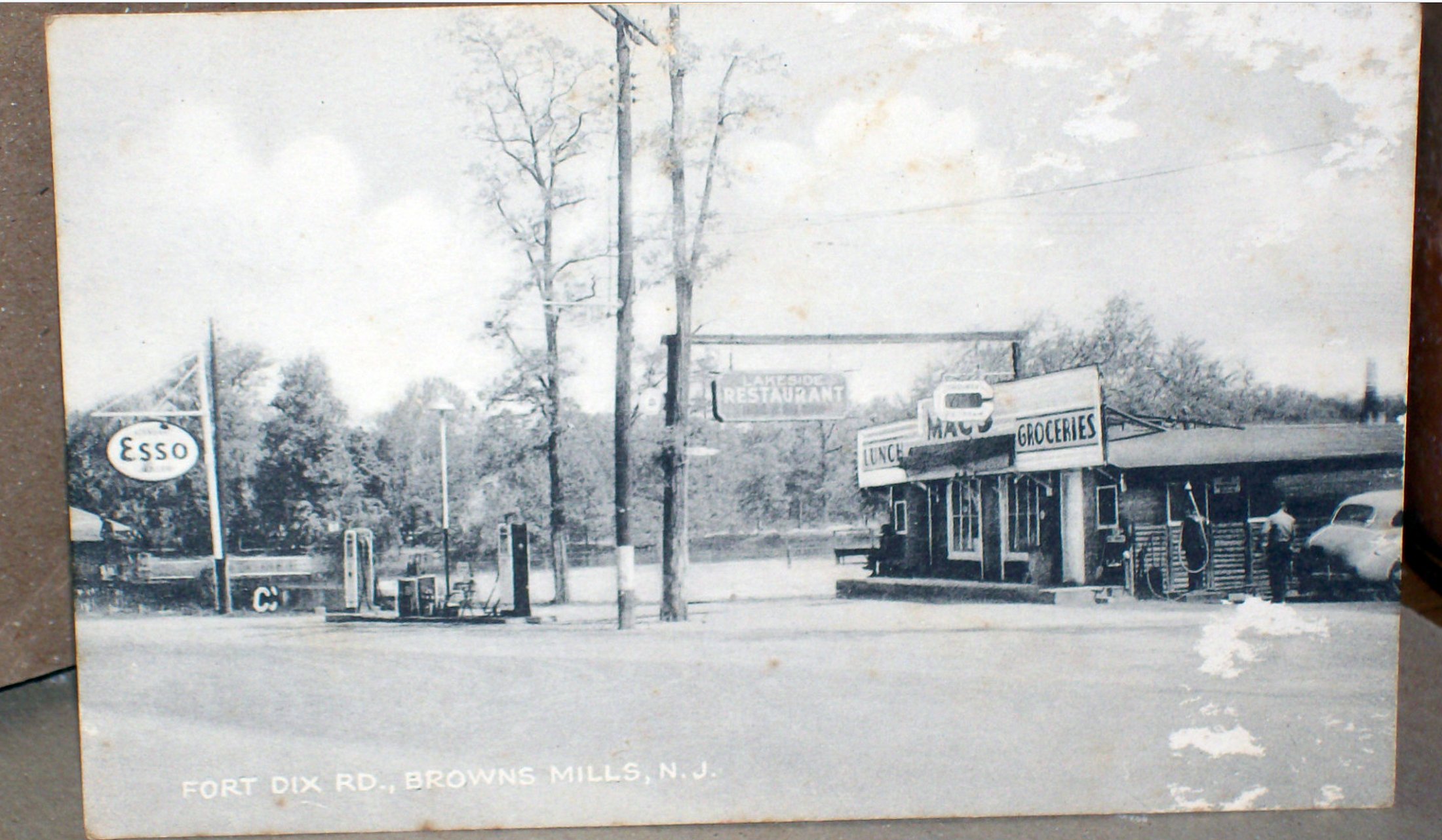 Browns Mills - Esso Station and Macs Groceries - 1931