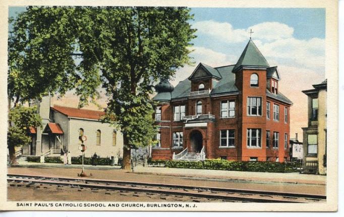 Burlington - Saint Pauls Catholic Axhool and Church - 1920 copy