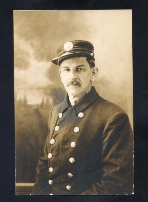 Burlington or Atlantic City - Cobbs Studios - Portrait of an unidentified fireman - c 1910