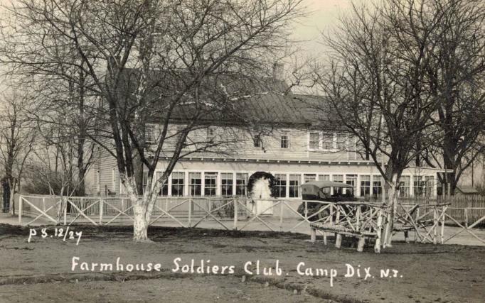 Camp Dix - Existing farmhouse done over and used as a soldiers club - 1917-18