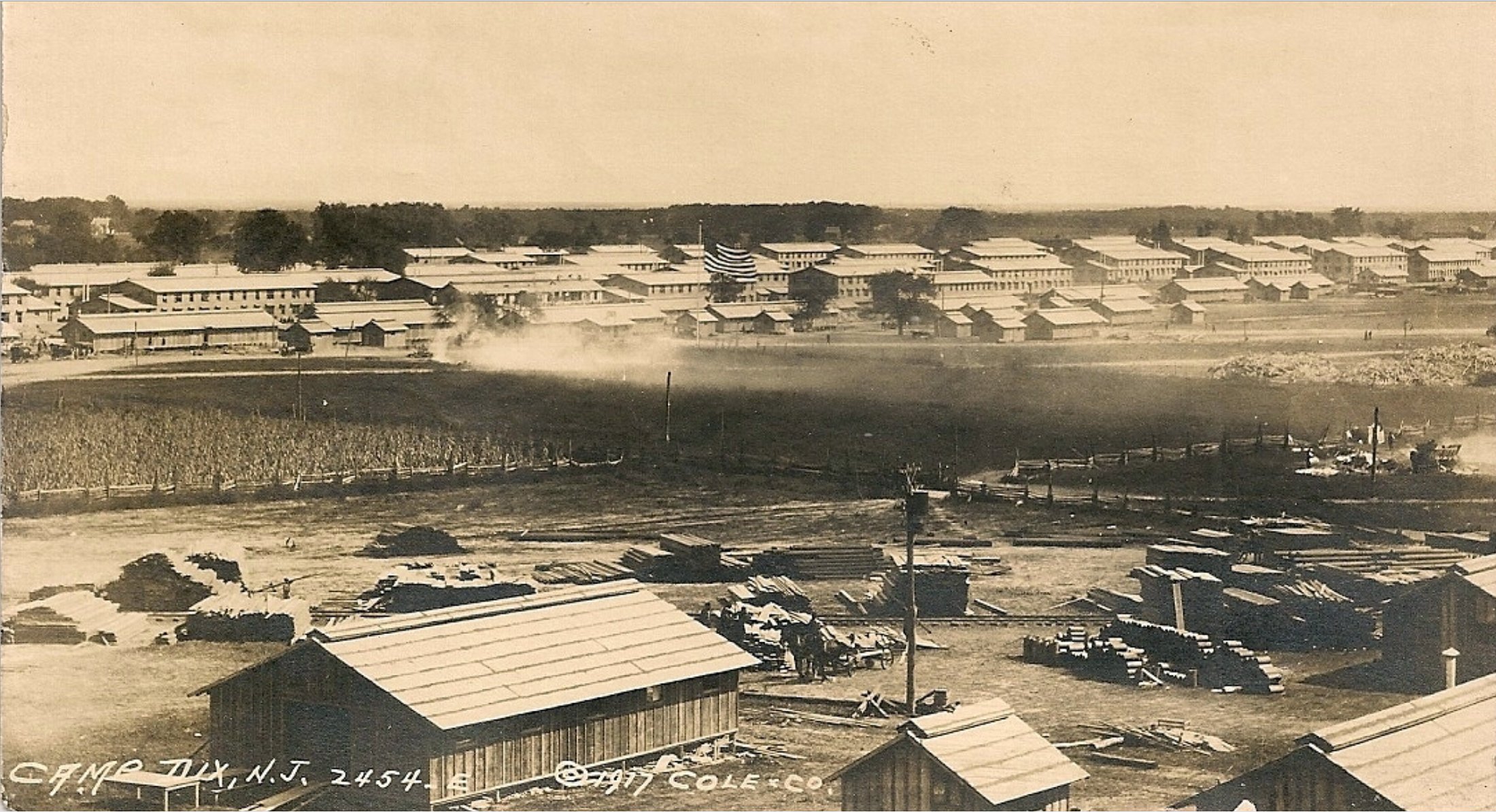 Camp Dix - Looking down at the Camp  -c 1917