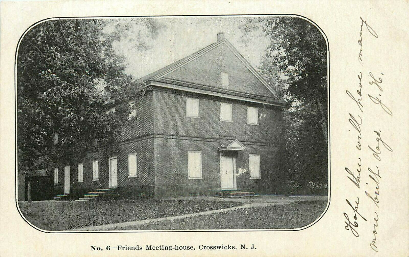 Crosswicks - Chrsterfield Friends Meeting House - c 1910