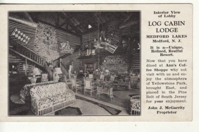 Medford Lakes - The Interior of the Log Cabin Lodge - 1920s-30s copy