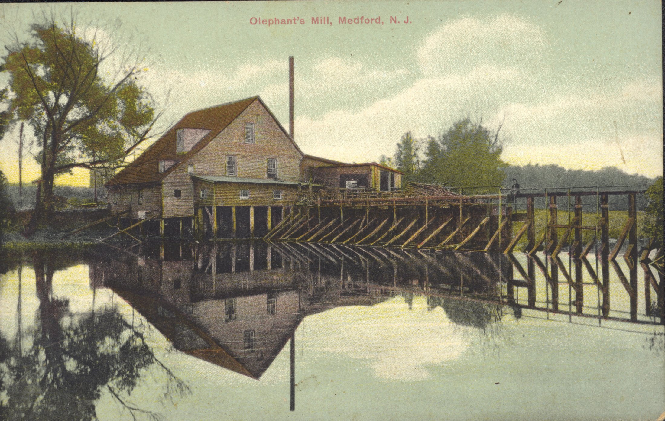 Medford - Oliphants Mill on Haines Creek at the end of Mill Street - c 1910 - RW