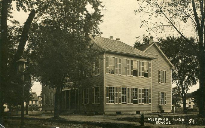 Medford - Side view if Medford High School - c 1910