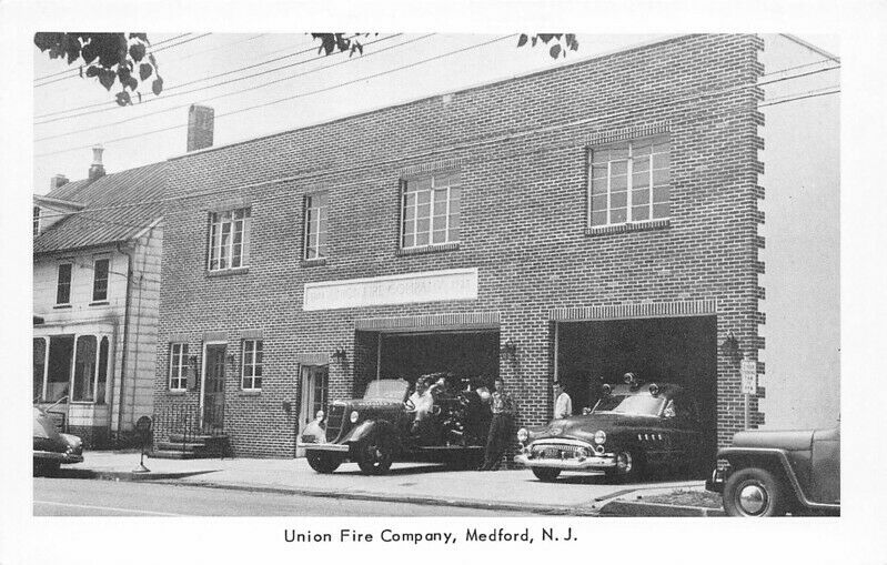 Medford - Union Fire Company Fire House with engines