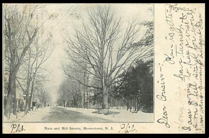 Moorestown - view at Main and Mill Streets - c 1910