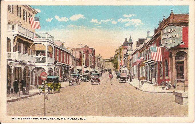 Mount Holly - Main Street from Fountain - c 1910s